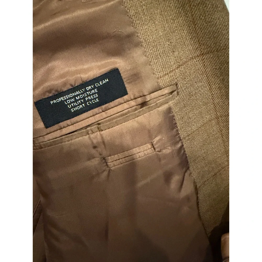 Jos. A. Bank Signature Collection Brown Windowpane 100% Wool Blazer 42R Gordon